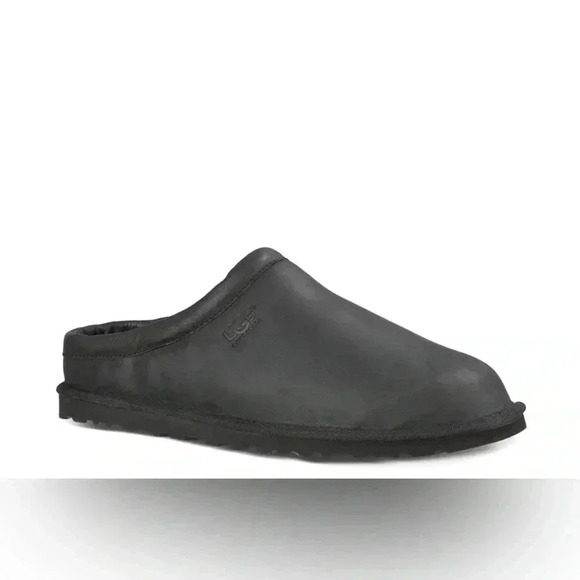 UGG Classic Clog Men Round Toe Leather Black Slipper Size 10 - Picture 2 of 10